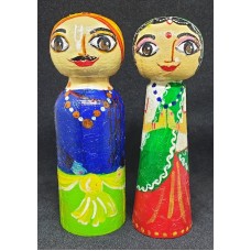 Nanda-Yasoda Wooden Peg Dolls